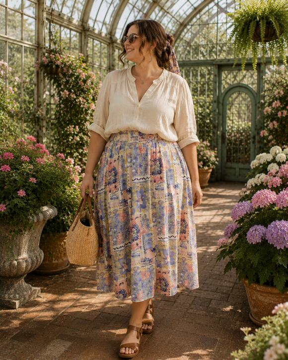 Liz Baker Essentials Dresses & Skirts - Vintage 90s Liz Baker Essentials Floral Midi Skirt Size 16 NWT